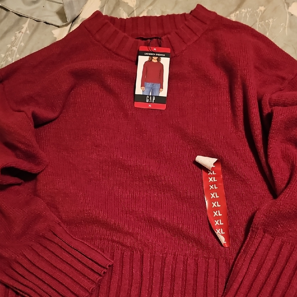 GAP Women's Rich Red Crewneck Sweater